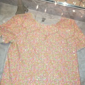 sequined j-crew t-shirt